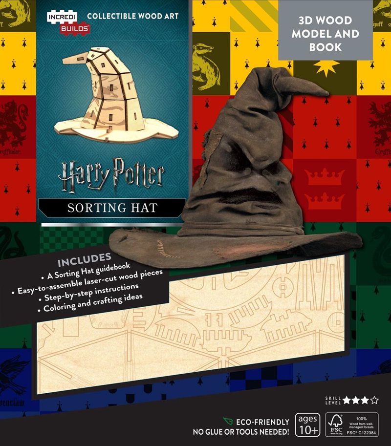 Harry Potter Sorting Hat Book and 3D Wood