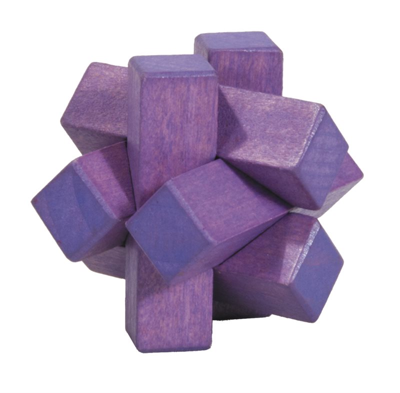 Trä 3-D Pussel Trä-knop violett