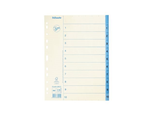 Pappersregister JOPA A4 1-10 vit/blå