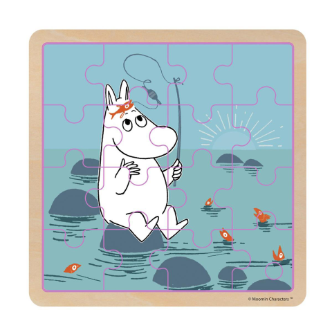 Pussel 16 bit Mumin Fiskar i Trä