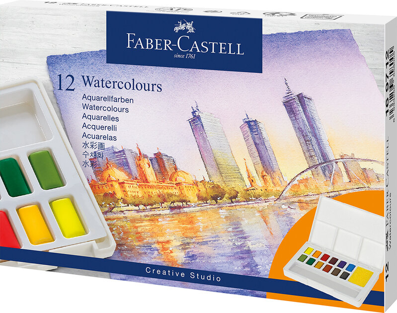 Akvarellfärgset 12p Faber Castell