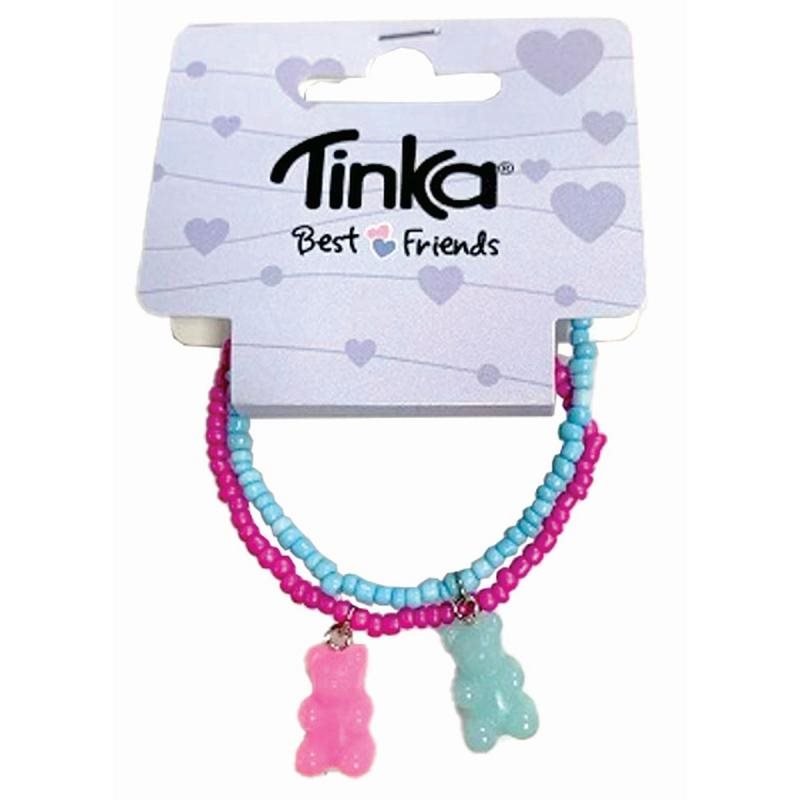 Armband Tinka Best Friends Nalle Rosa Blå