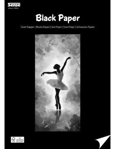 Teckningsblock A4 Svart papper FSC 30 blad