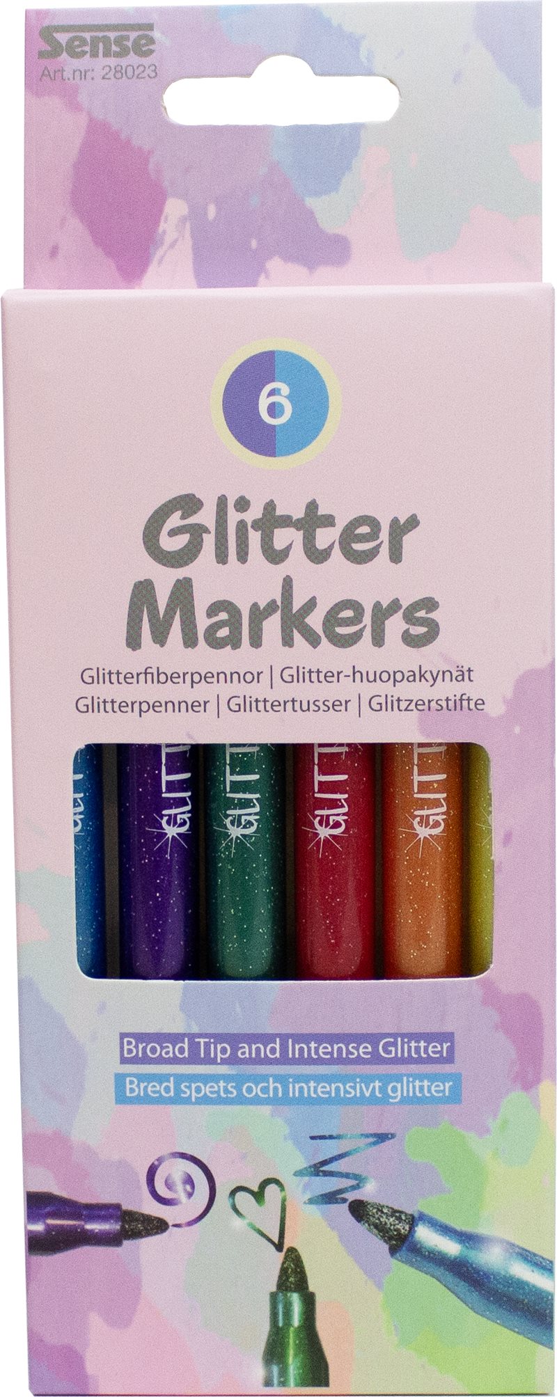 Fiberpennor Glitter 6-pack
