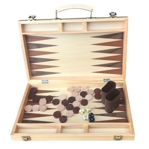 Spel Backgammon 38x23cm Trämosaik