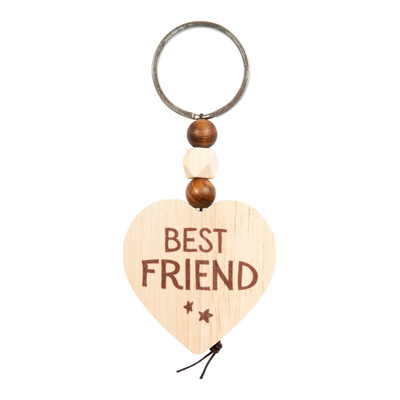 Nyckelring Wooden Heart Best Friend