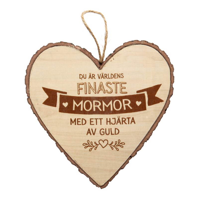 Wooden Heart Mormor