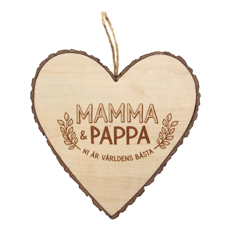 Wooden Heart Mamma & Pappa