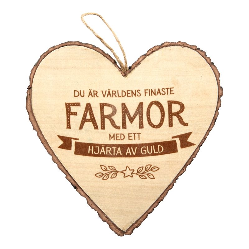 Wooden Heart Farmor