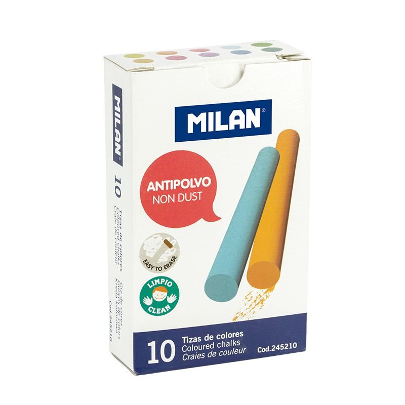 Milan tavelkrita anti-dust färgade (10)