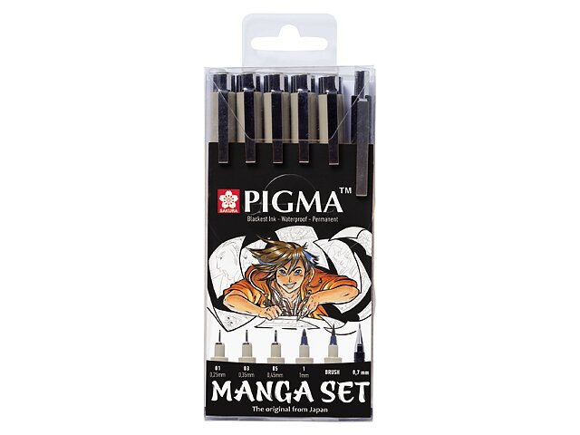 Pigma Micron Manga set 6st