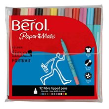 Berol Broad porträttpennor blandade - 12-pack