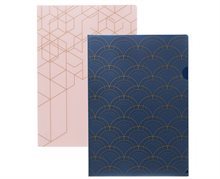 KOZO 2 x L Folder, Navy/Pink